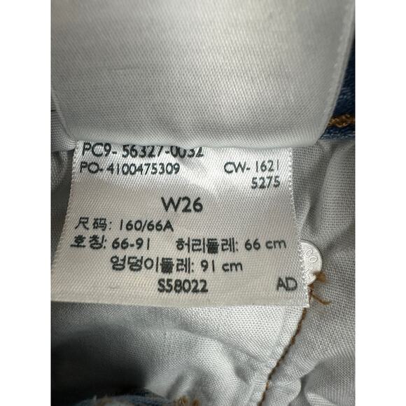 Levi's 501 Cutoff Mid-Rise Button Fly Raw Hem Denim Shorts Distressed size W26 - Picture 5 of 12